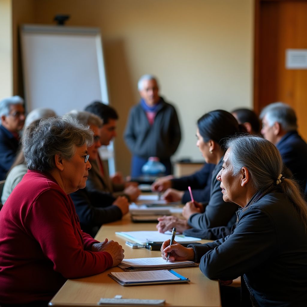 Taller de educación previsional en comunidad rural