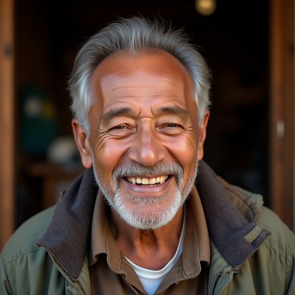 Hombre mayor sonriendo