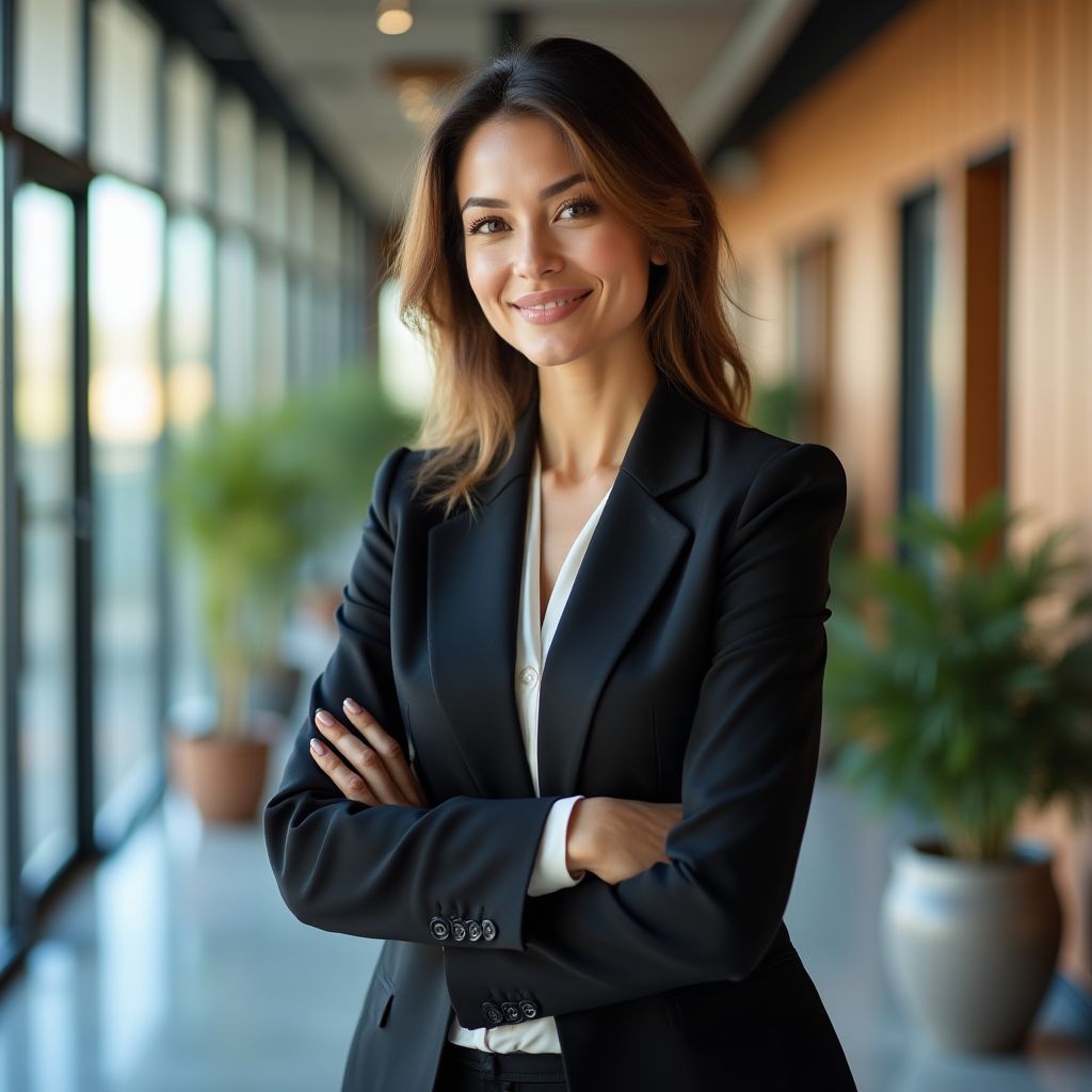 Mujer de negocios sonriendo